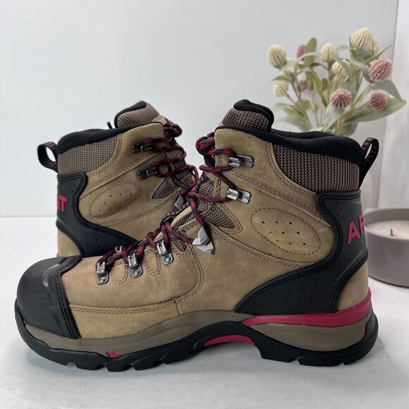 Ariat Endeavor Waterproof Carbon Toe Work Boots Mushroom Taupe Mens 10D - Picture 6 of 9